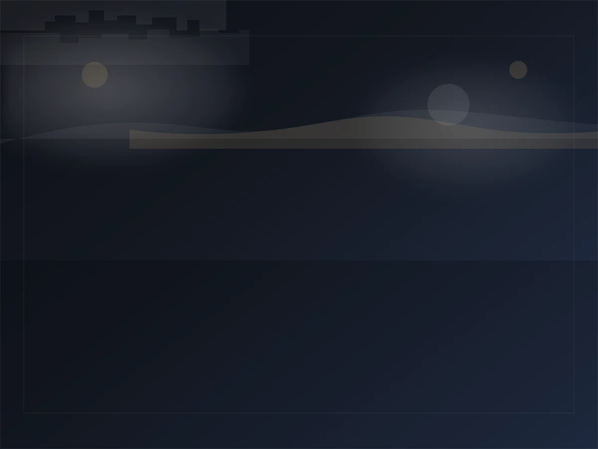 Night skyline with reflective water and soft city lights